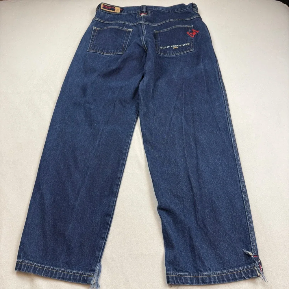 VTG Willie Esco Duns 1967 Baggy Wide Leg Hip Hop Jeans Mens 36x34 Dark Wash Y2K
